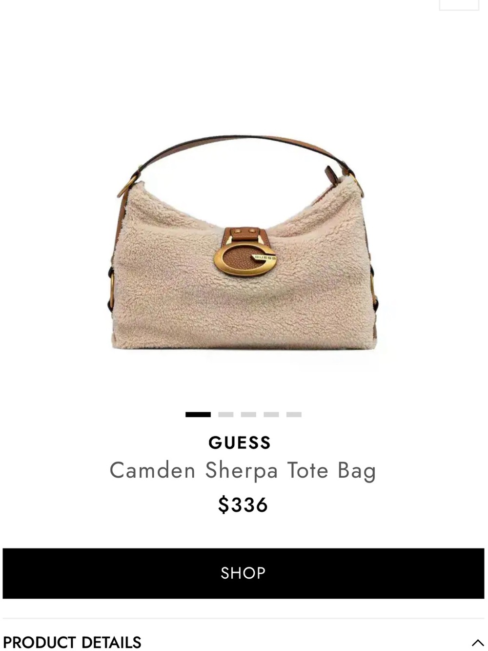 NWT GUESS Sherpa Tote